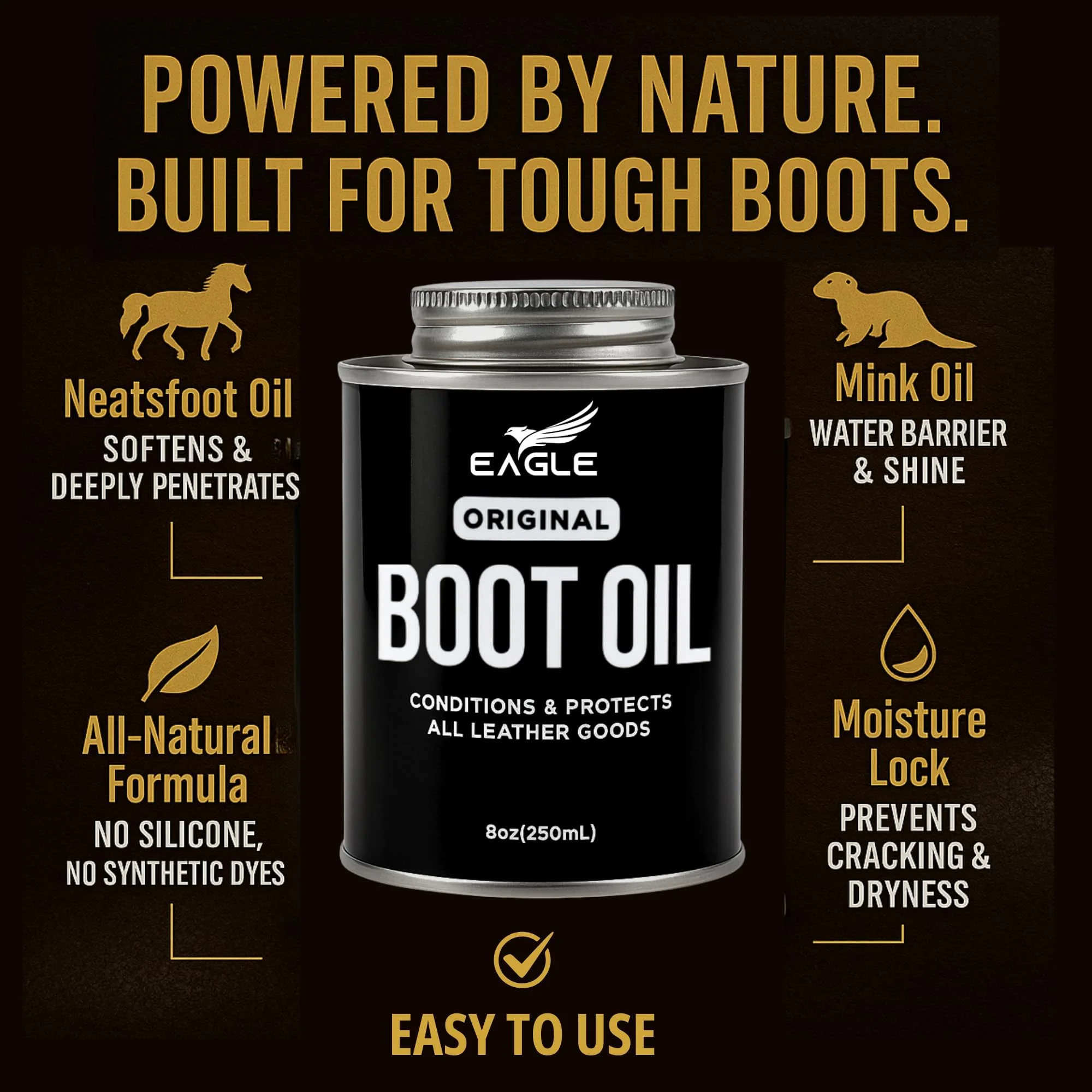 Leather Boot Oil with Towel - Image 3