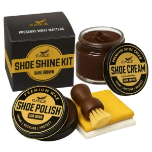 Eagle 5-Piece Shoe Shine Kit (Dark Brown)